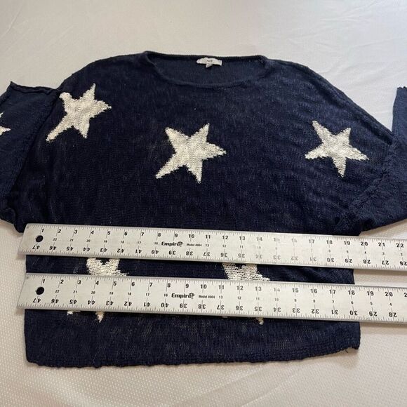 FATE Blue White Star Top Blouse Size Medium - Picture 4 of 8